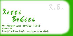 kitti brkits business card